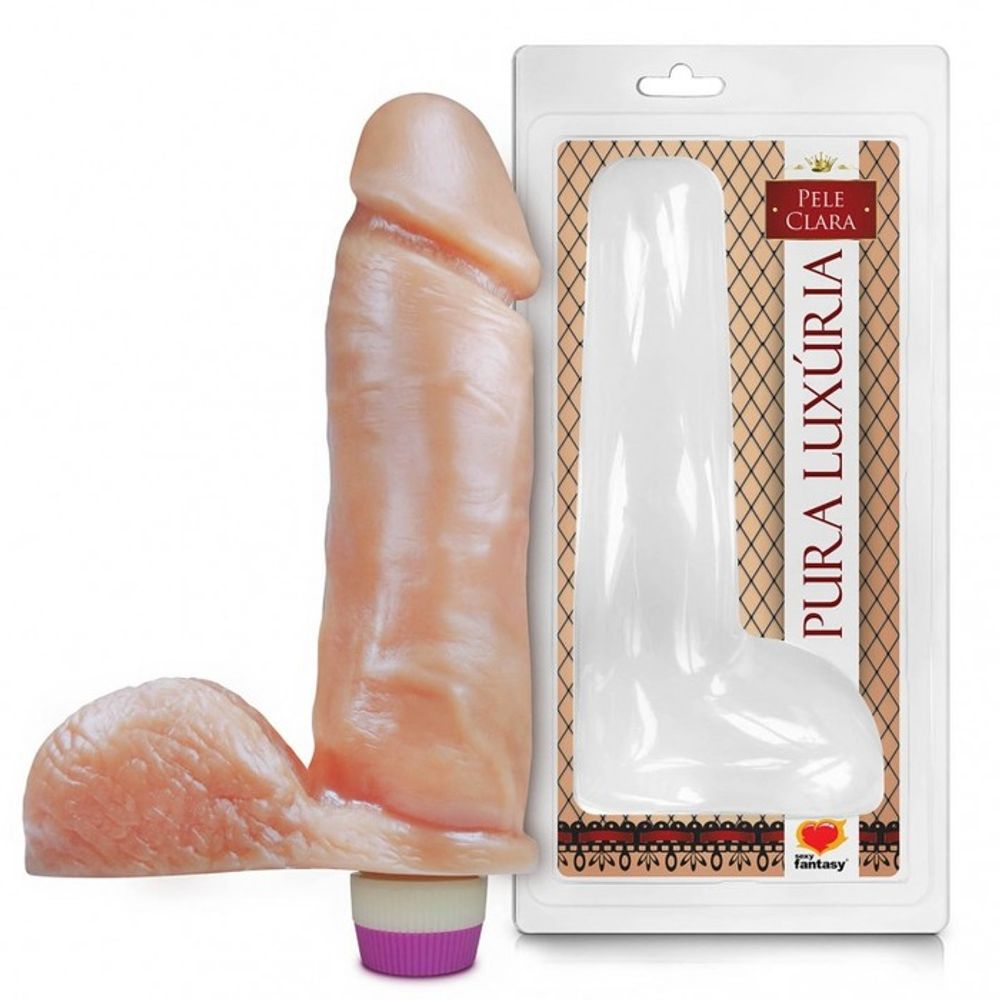 Prótese Com Vibro E Escroto 20,5x4,7cm Sexy Fantasy - Preto | Único
