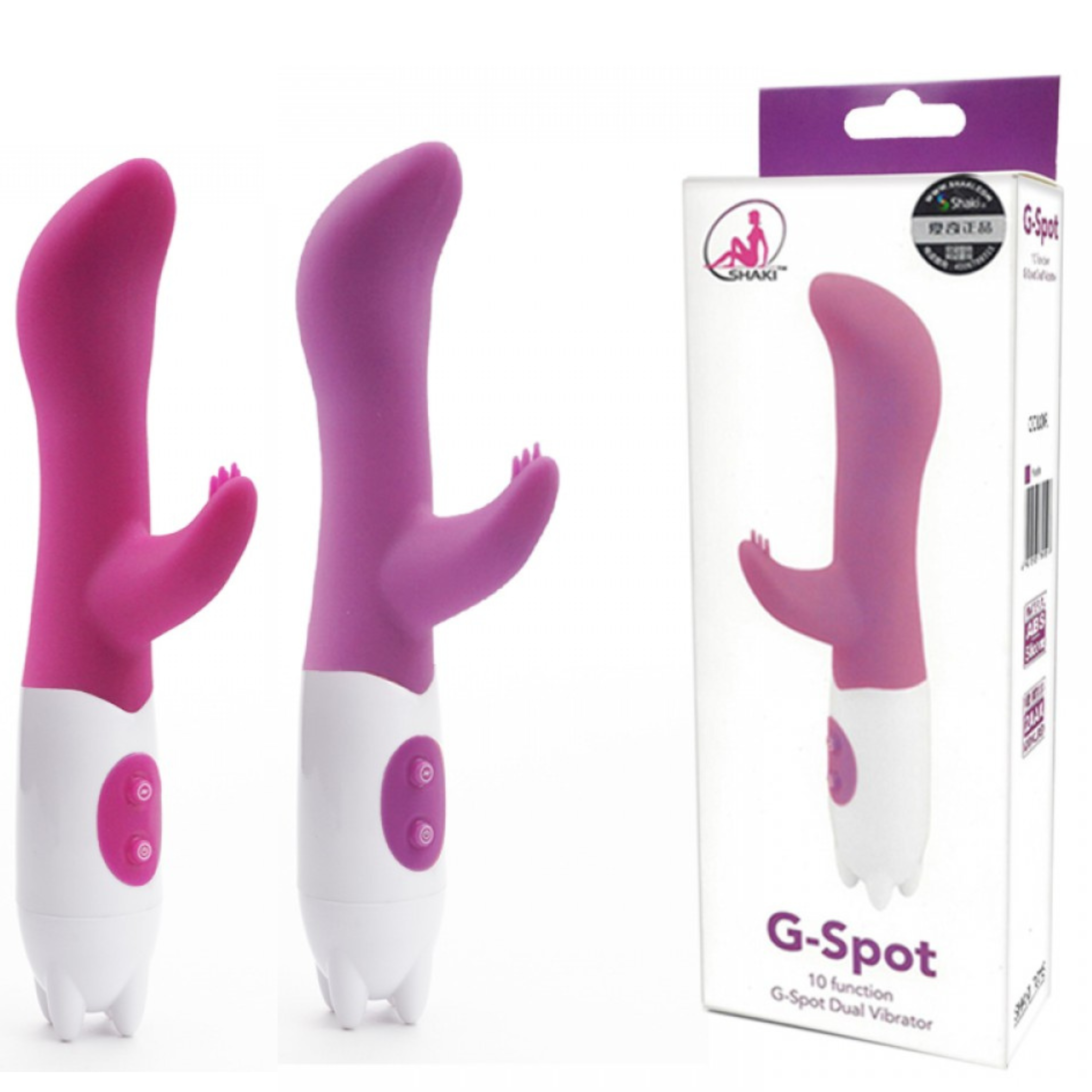 Vibrador Ponto G Spot Dual com Estimulador Clitoriano  Rosa e Lilás