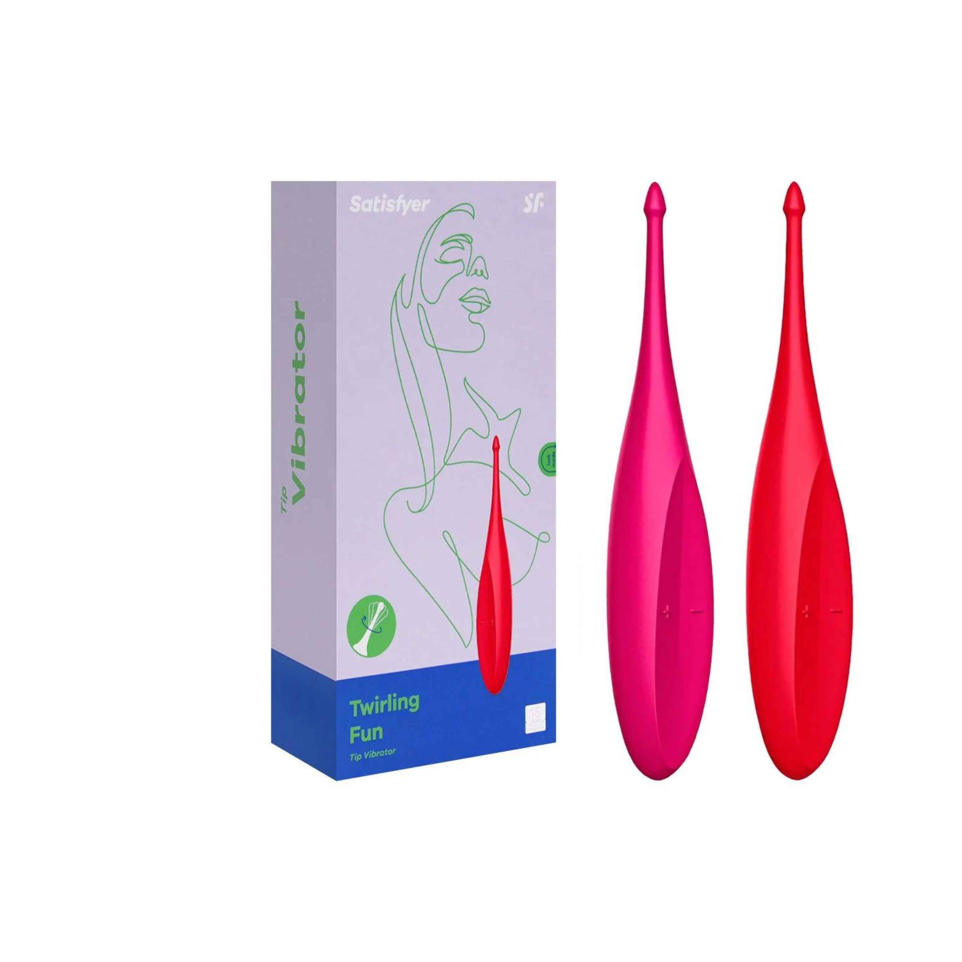 Vibrador Satisfyer Twirling Fun Intt nas cores Rosa e Vermelho