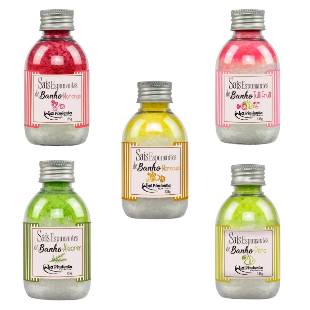 Frascos de Sal de Banho da marca La Pimenta