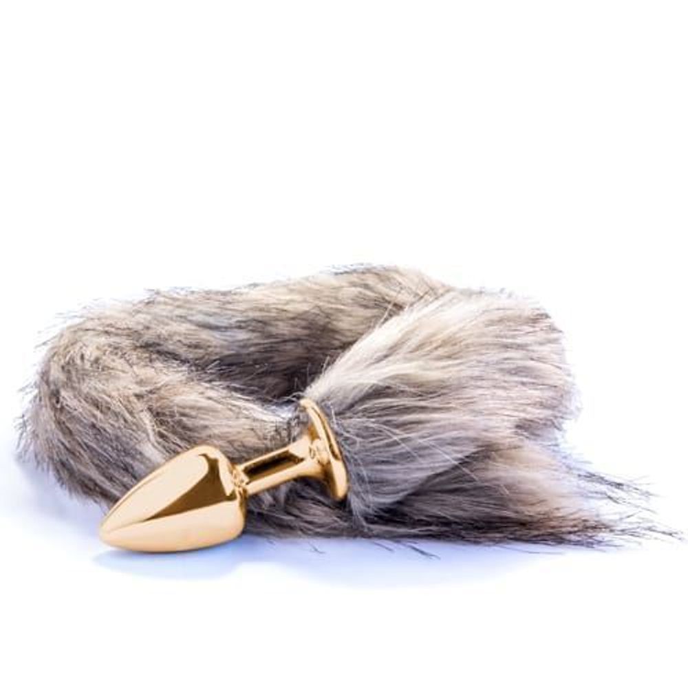 Plug Anal Com Rabão Raposa Hard - Dourado