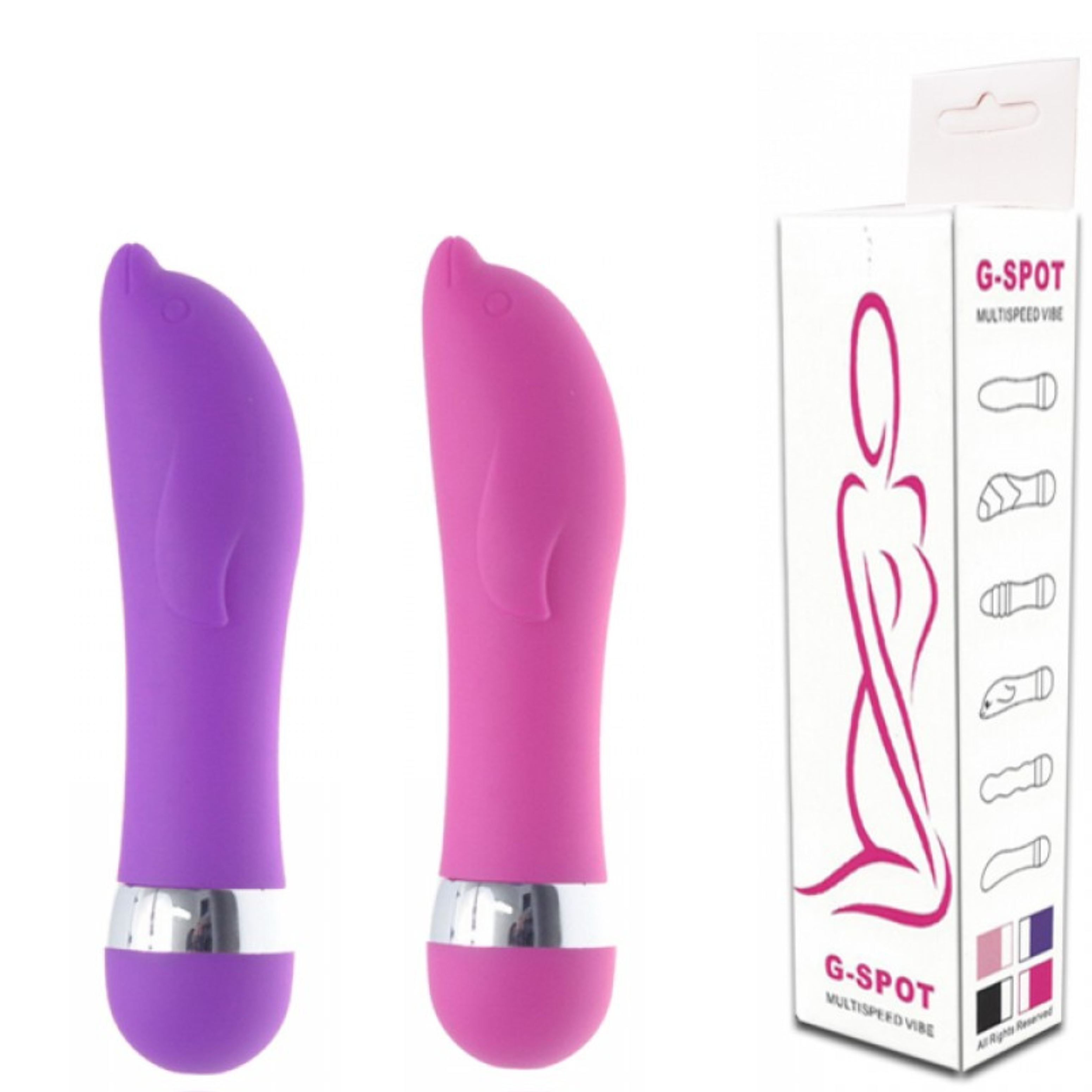 Vibrador Golfinho Multivelocidade Importação  nas cores Lilás e Rosa