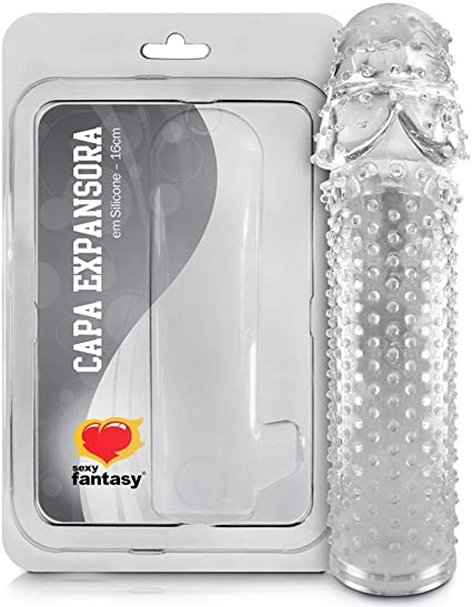 Capa Peniana 16cm Extensora 16cm Sexy Fantasy Transparente com embalagem