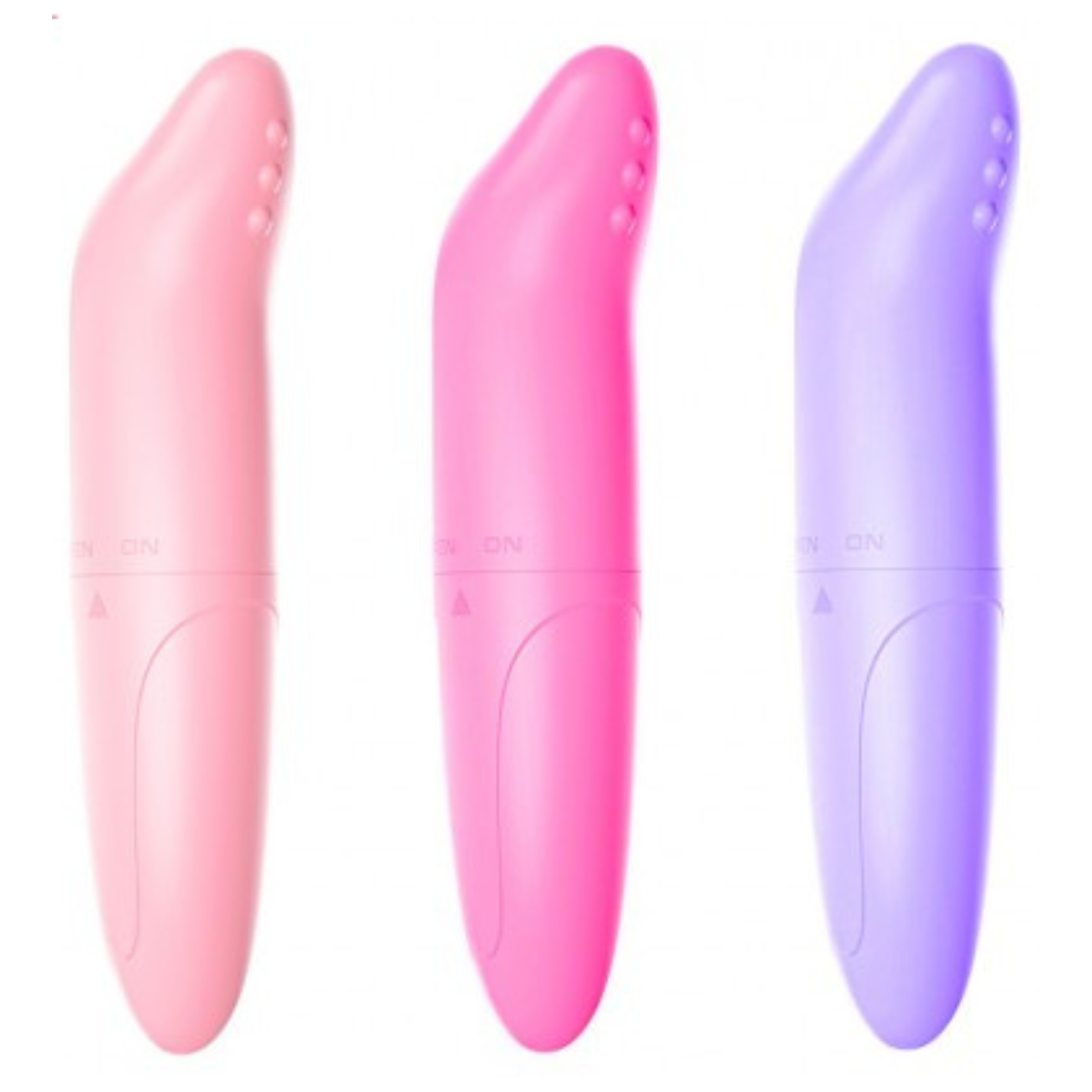 Vibrador Ponto G Golfinho Em Abs Importação nas cores rosa claro, rosa, lilás