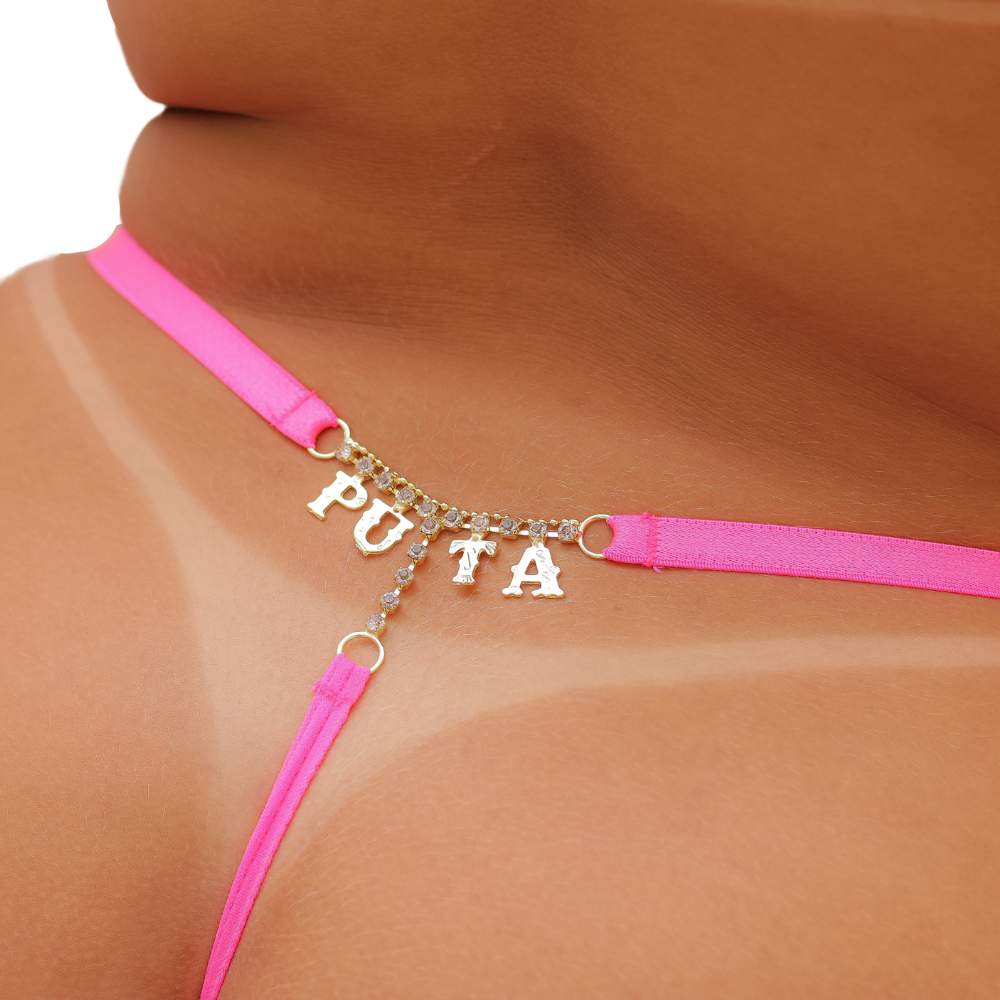 Calcinha Com Strass Personalizada Plus Size Puta Tallyta