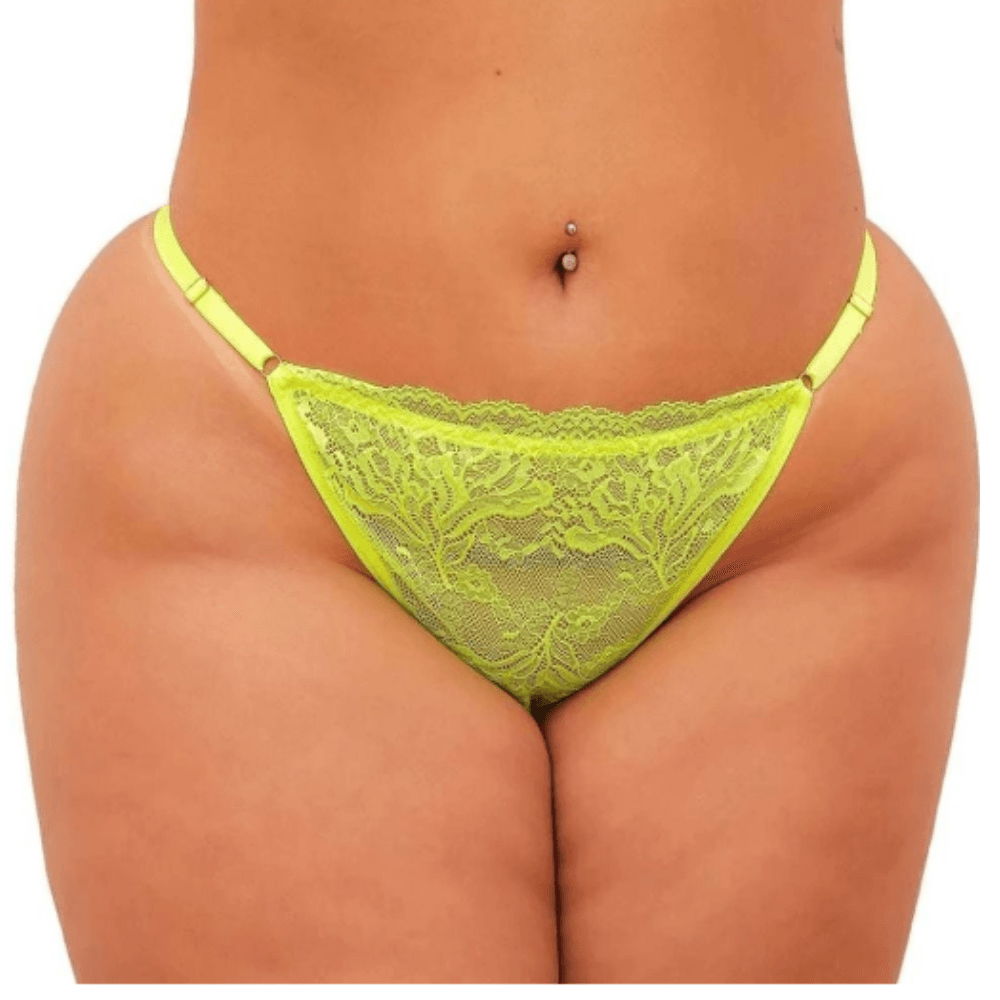 Calcinha Com Strass Personalizada Plus Size Delicia Tallyta - Amarelo Neon | G1