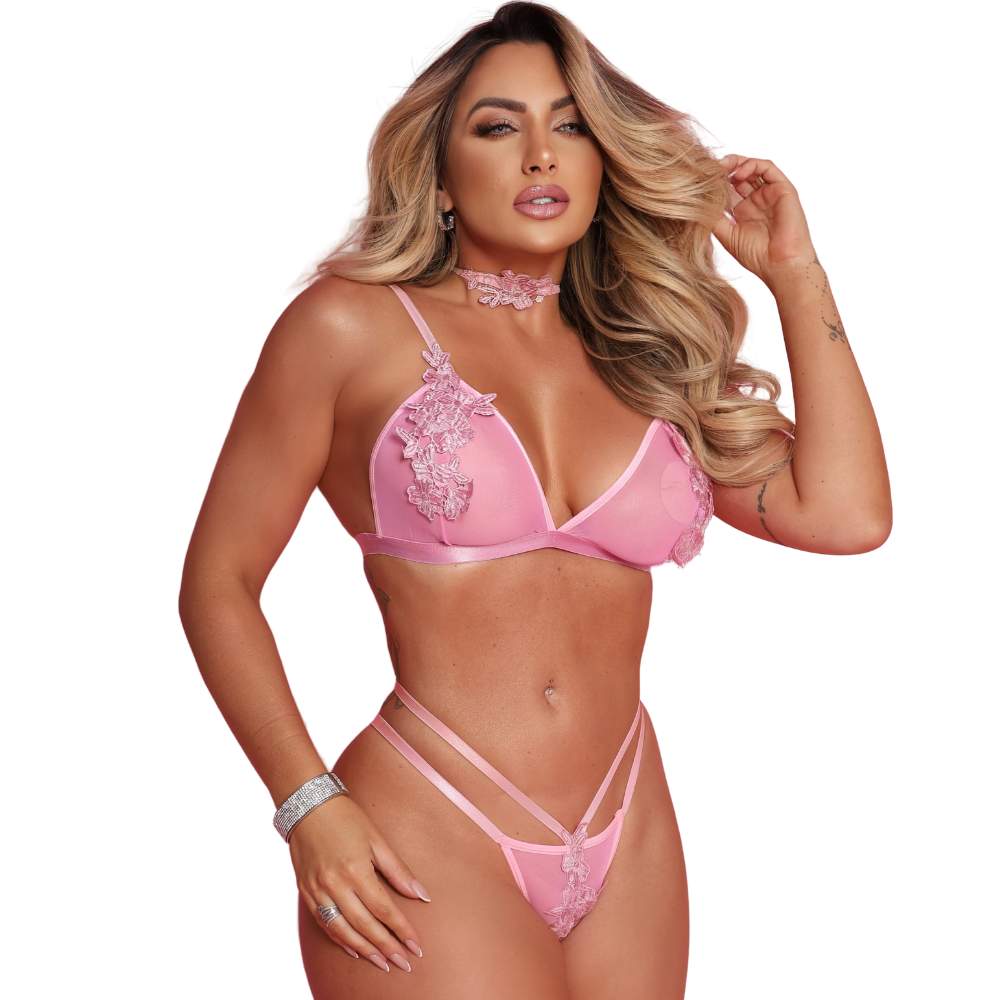 Conjunto Glow Night Tallyta - Rosa | M