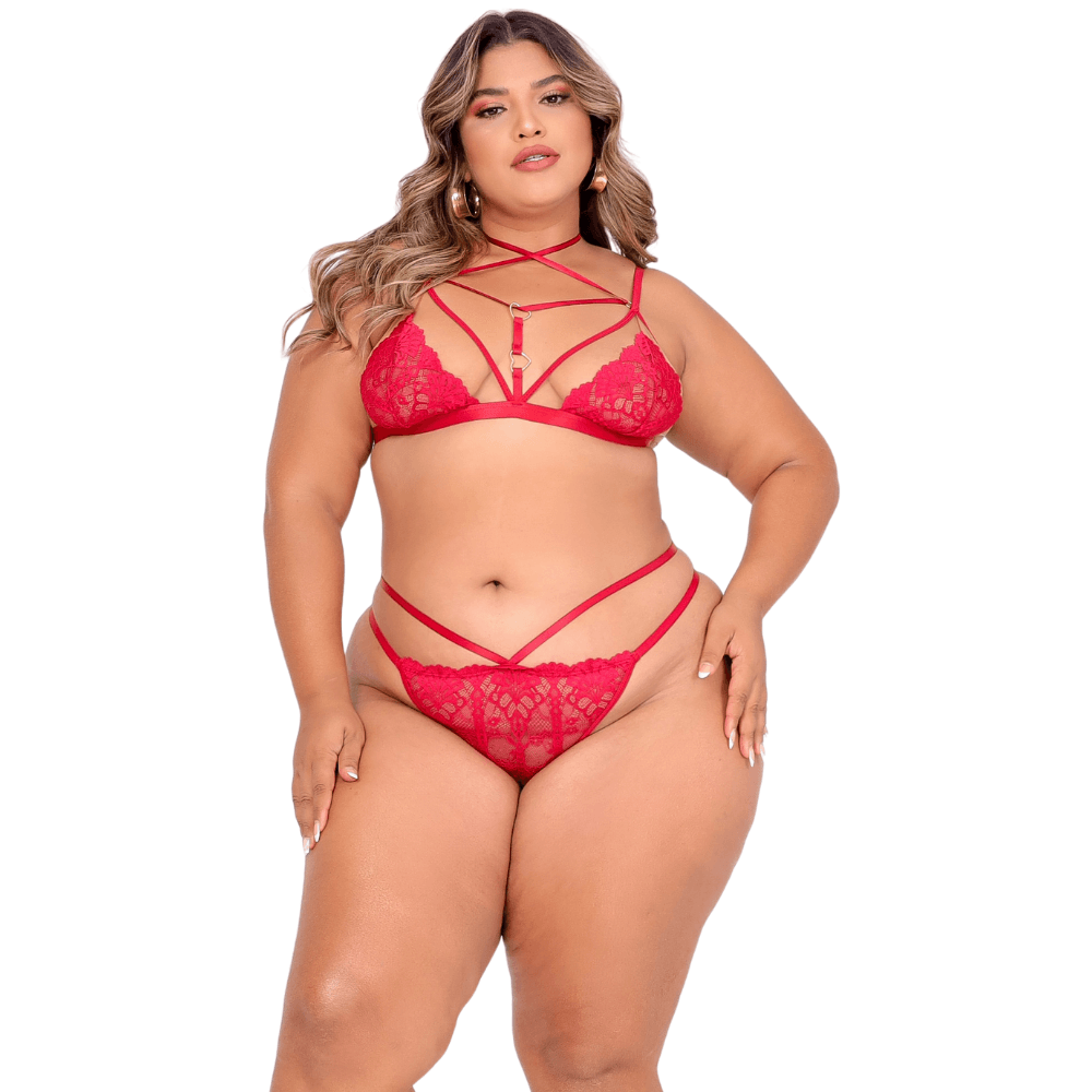 Conjunto Amor Real Plus Size Tallyta - Vermelho | G1